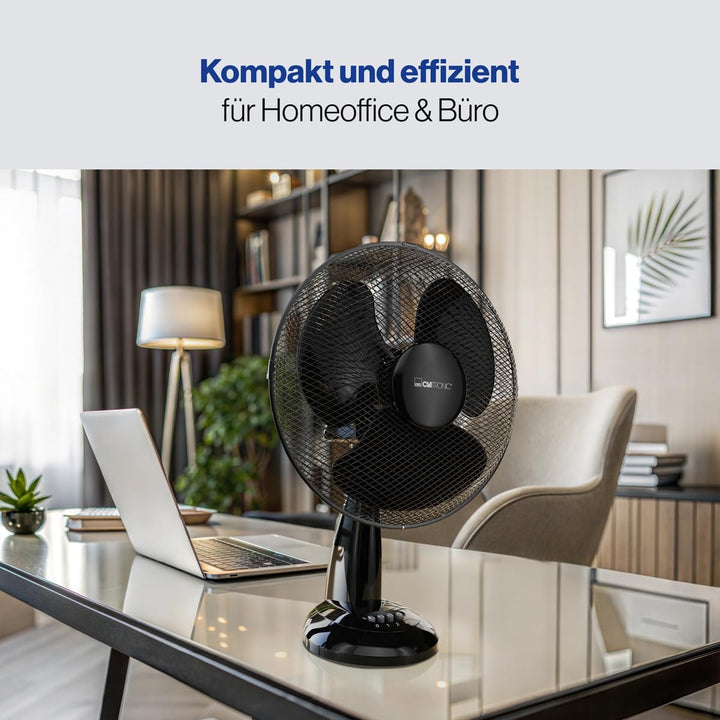Clatronic Ventilator für Tisch/Tischventilator VL 3602; Mini-Fan für Schlafzimmer, Büro, Wohnmobil;