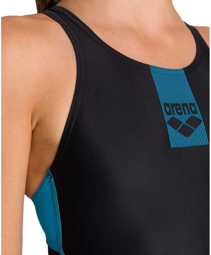 ARENA Damen Bañador 1p Basics Jr Swim Pro Back One Piece Black Sport 6-7 Schwarz/Türkis, 6-7 Schwarz
