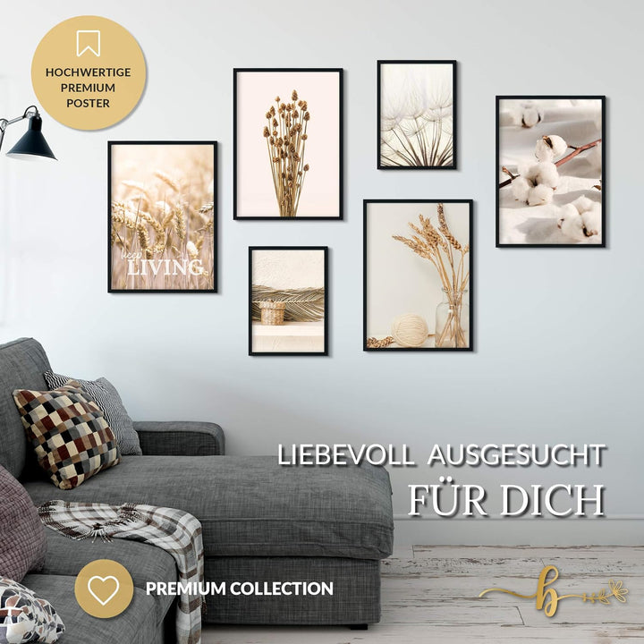 bilderreich Premium Poster Set Deko Bilder Wohnzimmer Modern | Schlafzimmer Bild für die Wand | ohne
