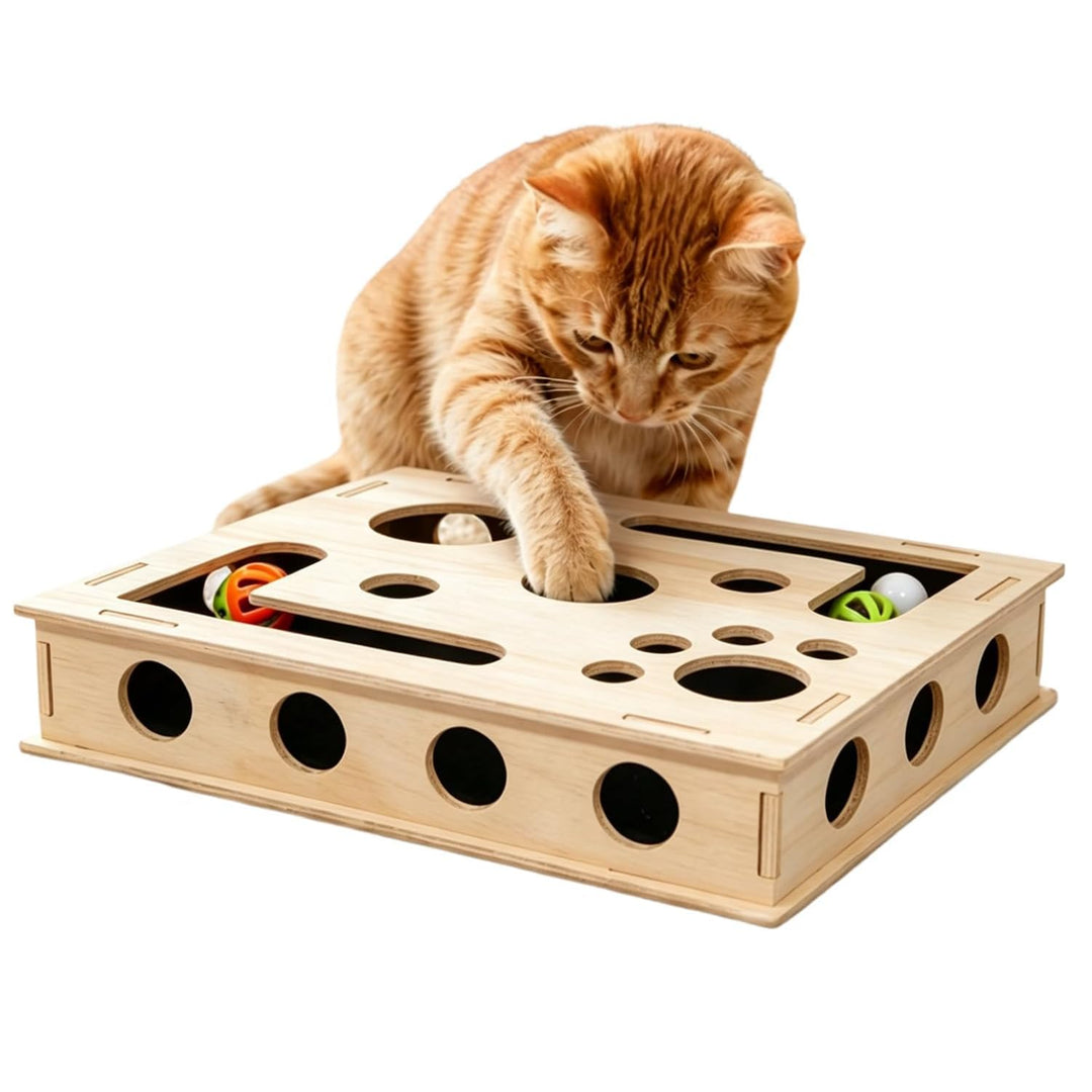 Katzenkratzpuzzle Anreicherungsbox 30X25CM, Interaktives katzenspielzeug Selbstbeschäftigung, Kratzp