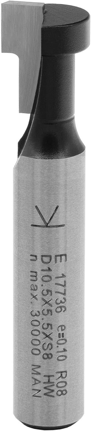 ENT 17736 T-Nutfräser M6 HW, Schaft (S) 8 mm, Durchmesser (D1) 10,5 mm, D2 6,6 mm, NL1 7,0 mm, NL2 5