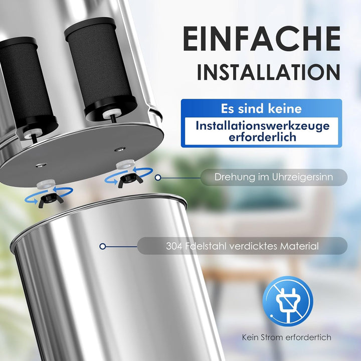 Purewell Schwarzes Reinigungselement Ersatzfilter Kompatibel mit Reinigungselementen und Schwerkraft