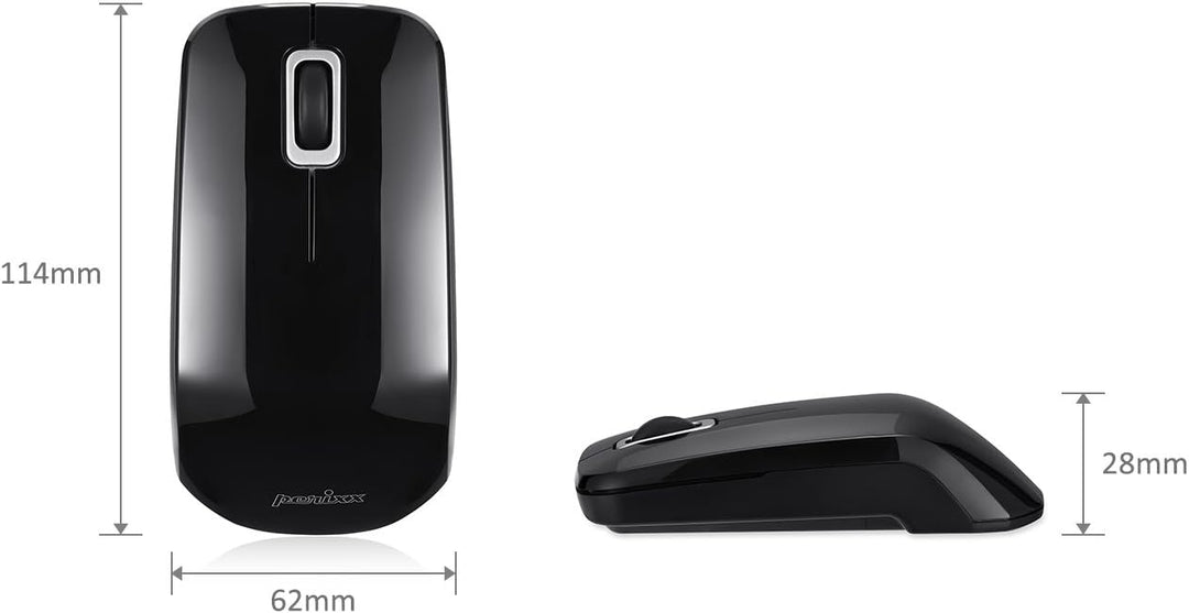 Perixx PERIDUO-703B DE, Kabellose Tastatur und Maus Set, 2.4G Funkt mit bis zu 10m Reichweite, Mini