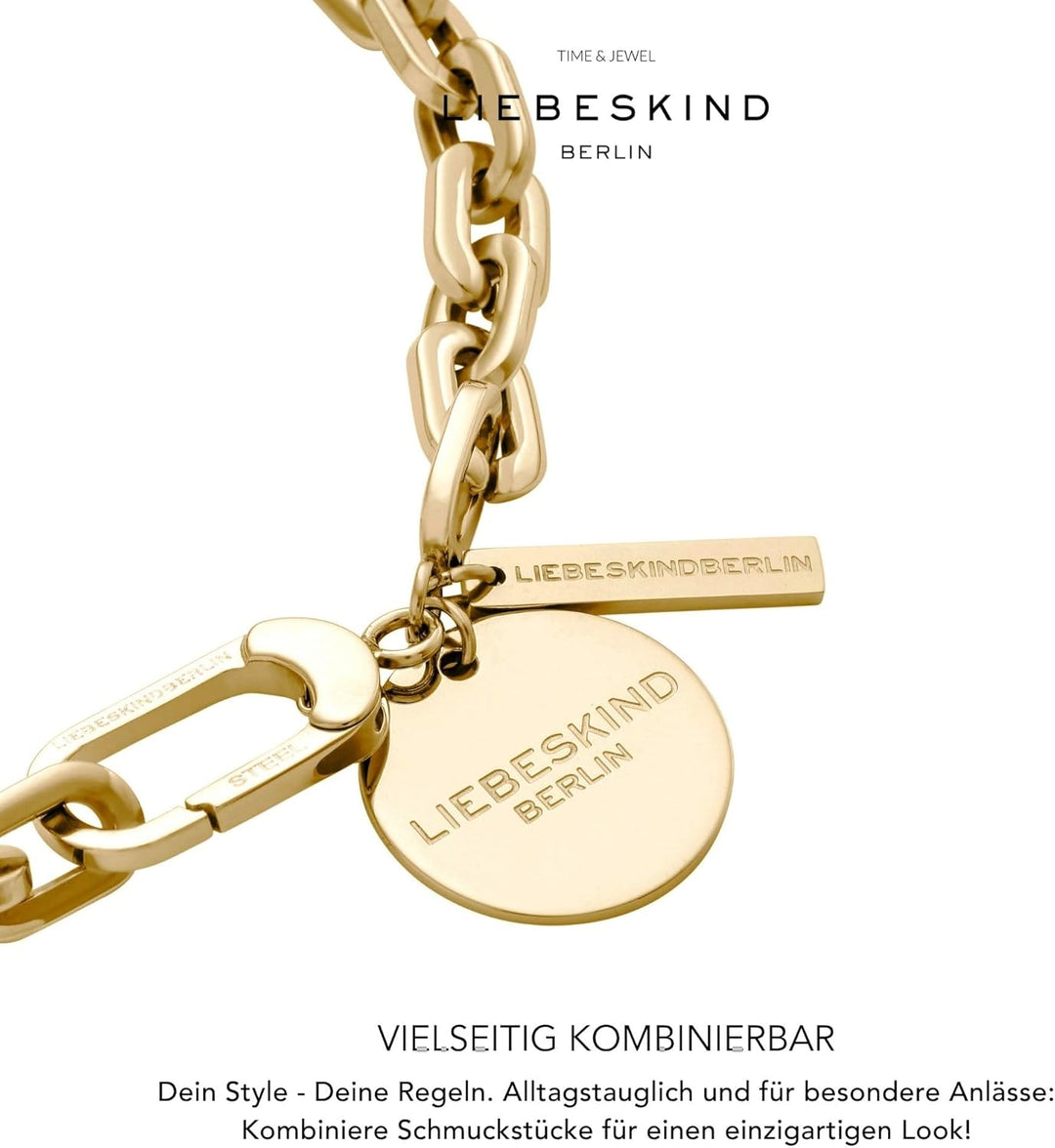 LIEBESKIND BERLIN Basic Damen Armband – Edelstahl-Armband in Silber, Gold, Roségold & Schwarz – cool