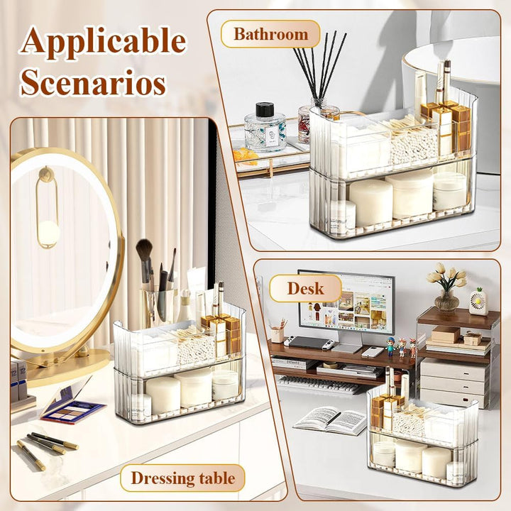 NAROSEBE Make UP Organizer Kosmetik Schmink Organizer Aufbewahrungbox Stapelbarer Kosmetikpinsel Sch