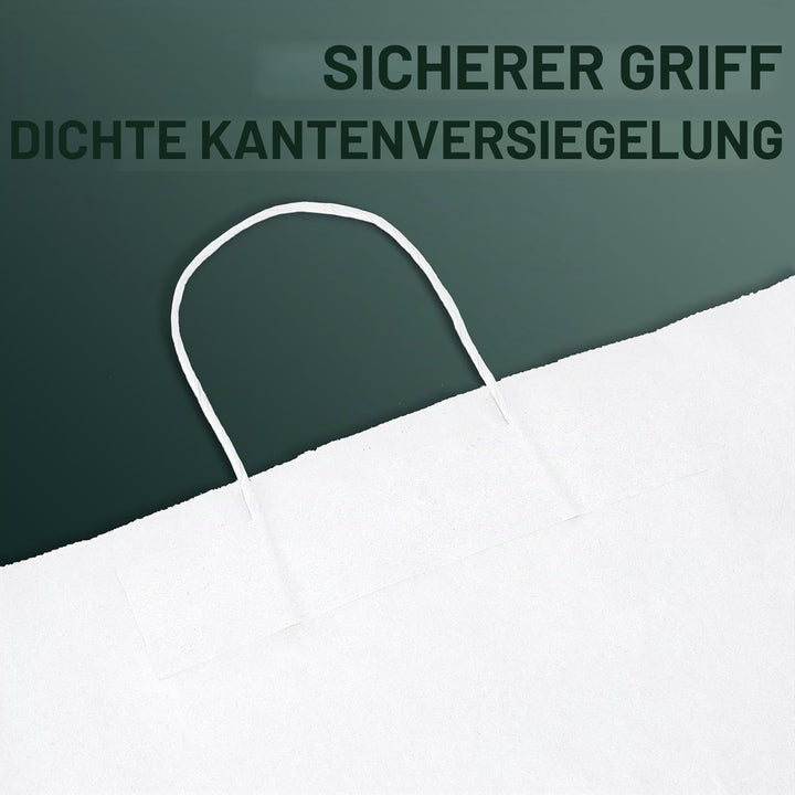 Switory 100 Stk Kraft Papiertüte, 13cm x 9,5cm x 20cm weisse Einkaufsgeschenktüte mit gedrehten Grif