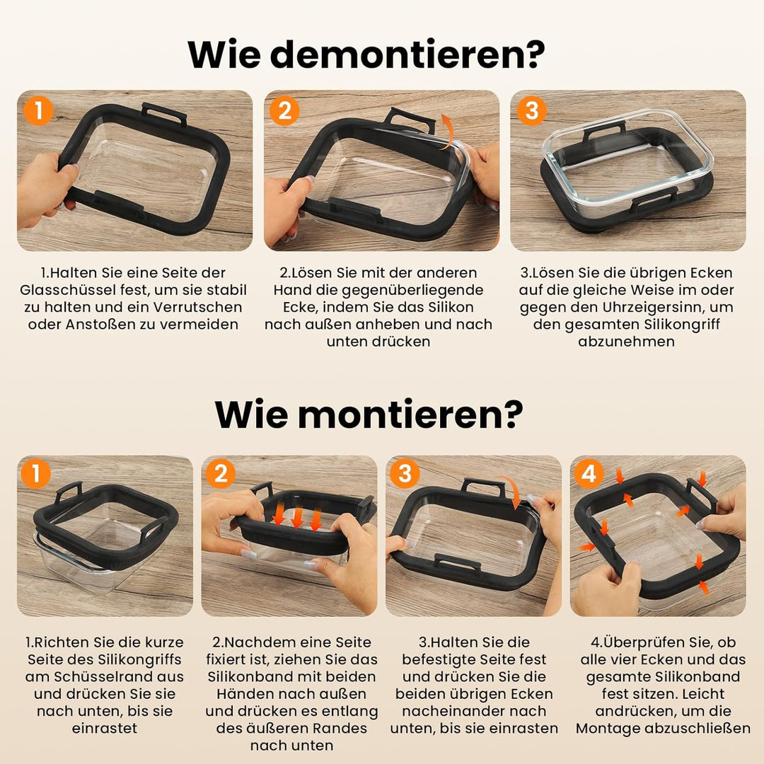 Glas Auflaufform Airfryer für Ninja AF400EU/AF500EU/SL400EU, Auflaufform Heissluftfritteuse mit Hera