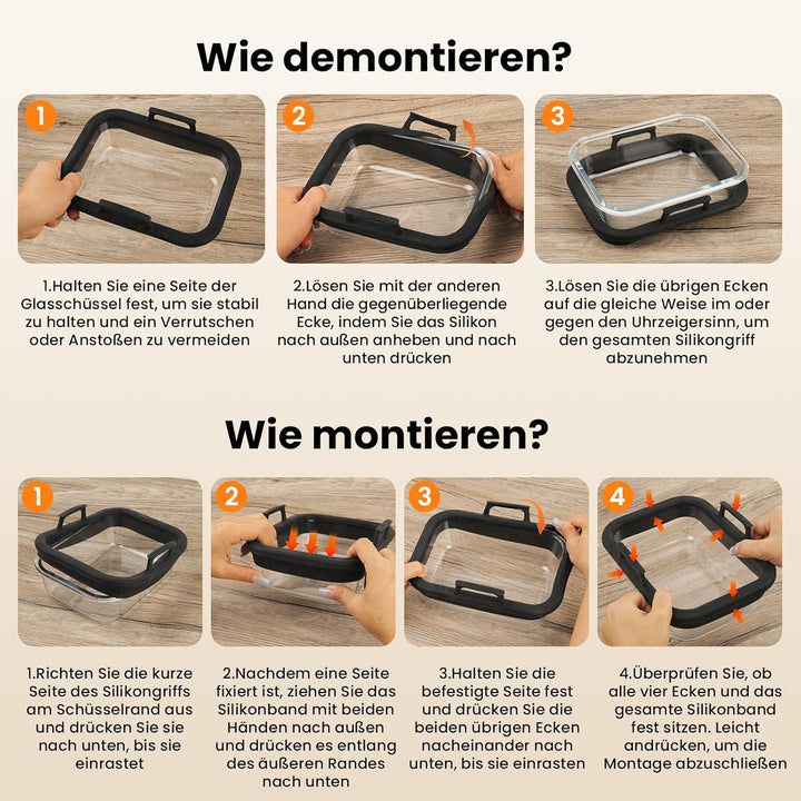 Glas Auflaufform Airfryer für Ninja AF400EU/AF500EU/SL400EU, Auflaufform Heissluftfritteuse mit Hera
