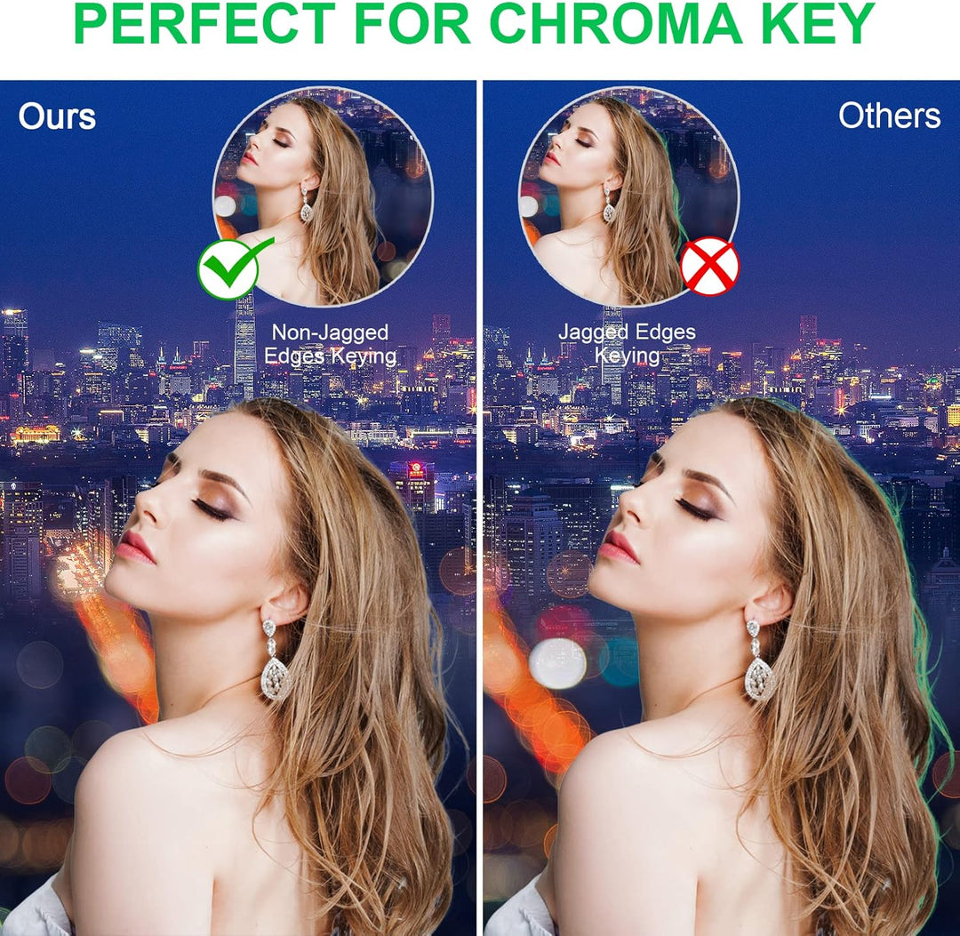 Greenscreen, 3x3m/9.8ftx9.8ft Green Screen mit 4 Leimzwinge für Fotografie, Orthland Fotohintergrund