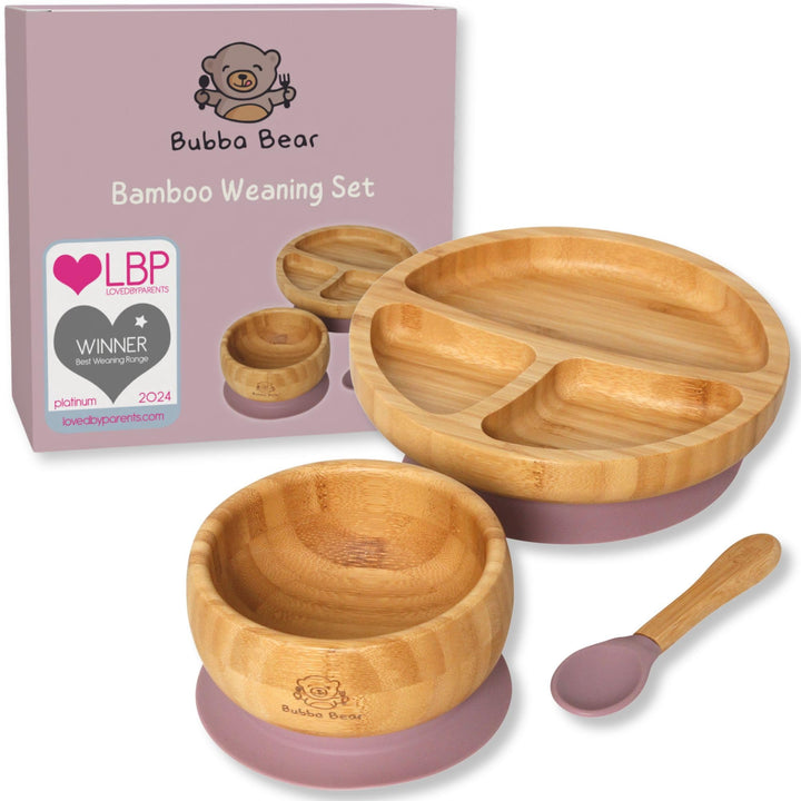 Bubba Bear Kindergeschirr-Set | Kinderteller mit Saugnapf | Geschirrset für Kleinkinder | Unterteilt