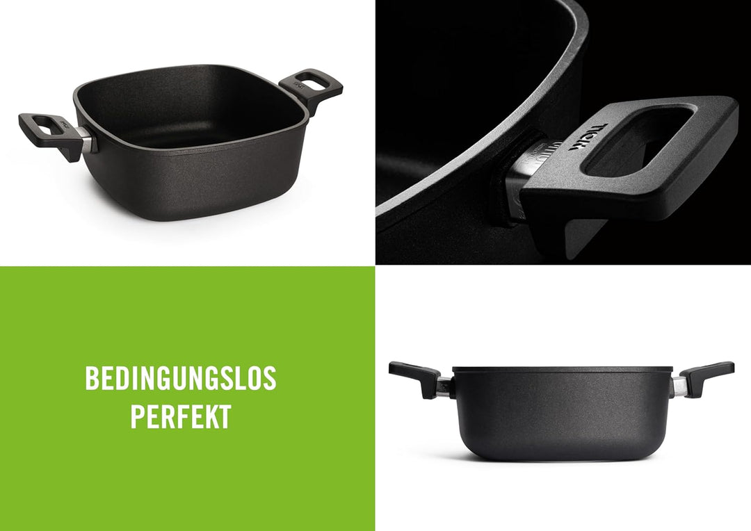 Woll Induktion Nowo Titanium Guss-Kasserolle viereckig-Induktiv, 24 x 24 cm, 10 cm hoch, 4.0 Liter,