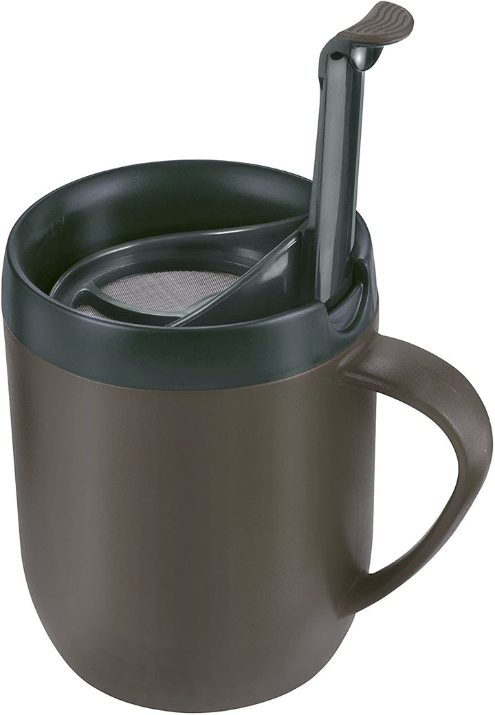 Zyliss E990001 Hot Mug Kaffeebecher, Plastik/Silikon, Grau, Thermobecher, Isoliert Reise Kaffeebeche