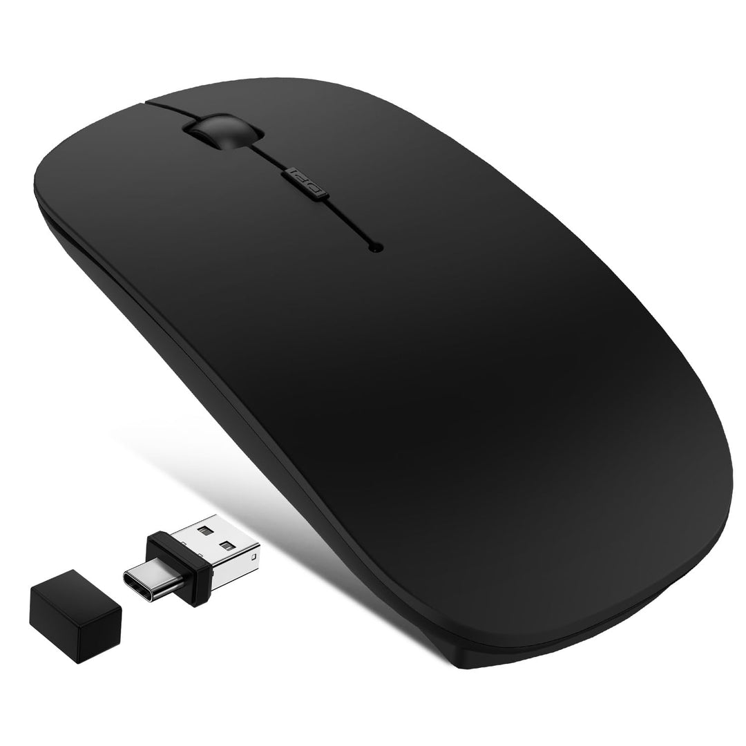 Kabellose Bluetooth Maus für MacBook Air Mac iPad Pro Laptop PC, Wiederaufladbare Funkmaus mit Jiggl