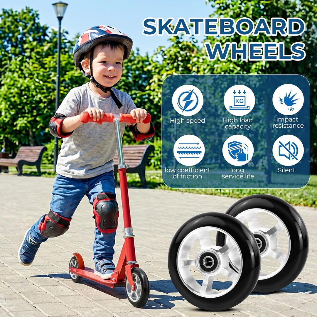 2 Stück Stunt Scooter Rollen 100 x 24mm, Scooter Ersatzräder Räder, Stunt Scooter Reifen, Roller Rei