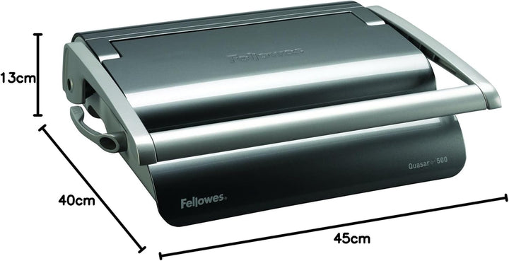 Fellowes Quasar+ 500 Plastikbindegerät mit Dokumentmessfunktion, Bindeleistung 500 Blatt, Stanzleist