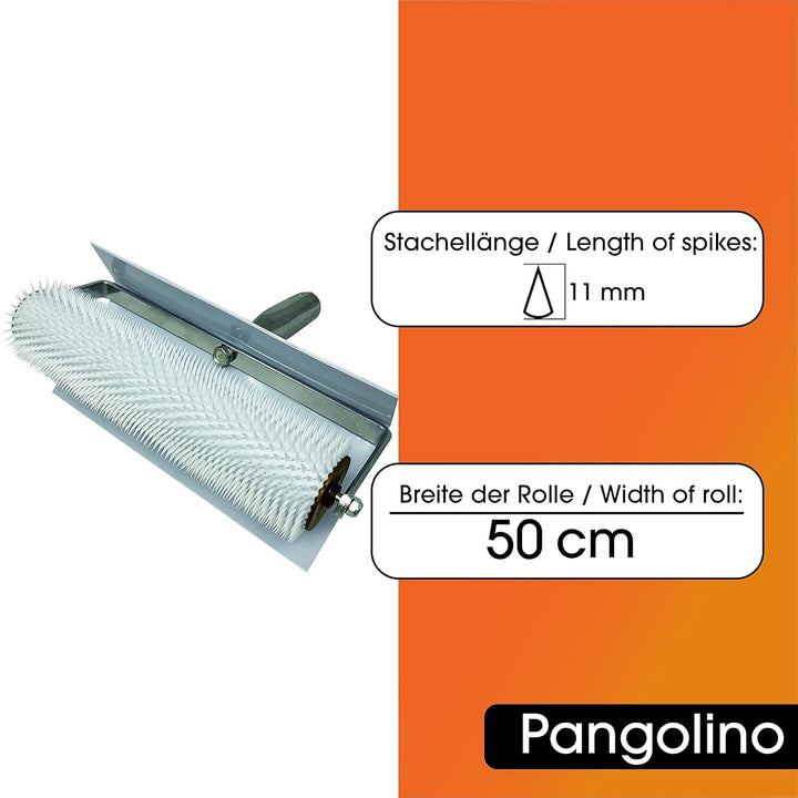 Pangolino - Entlüftungsroller - Set Entlüftungswalze 50 cm inkl. Spritzschutz - Stachellänge: 11 mm