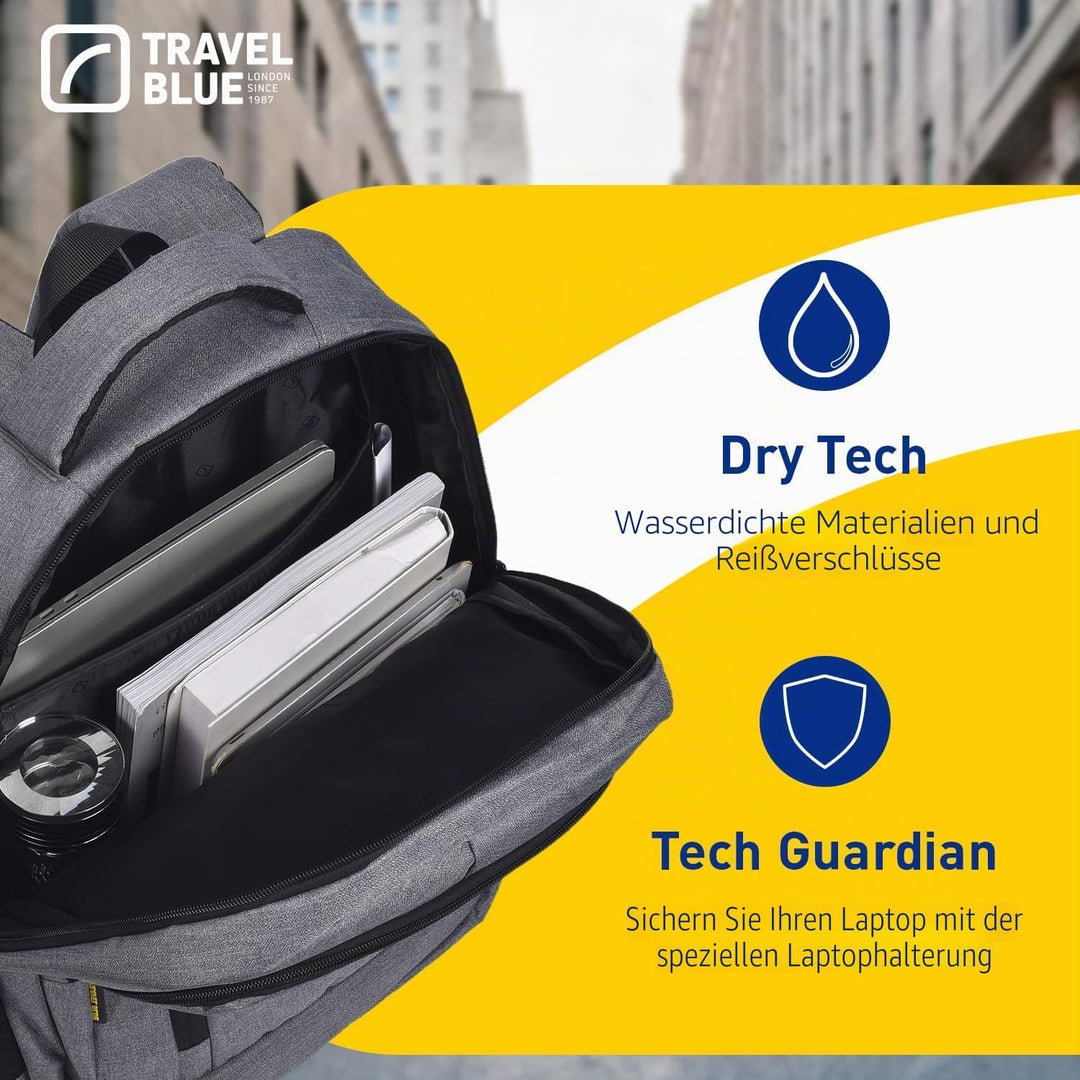 Travel Blue Vanguard Executive Laptop-Rucksack für Berufstätige – Damen & Herren 25L Laptop Backpack