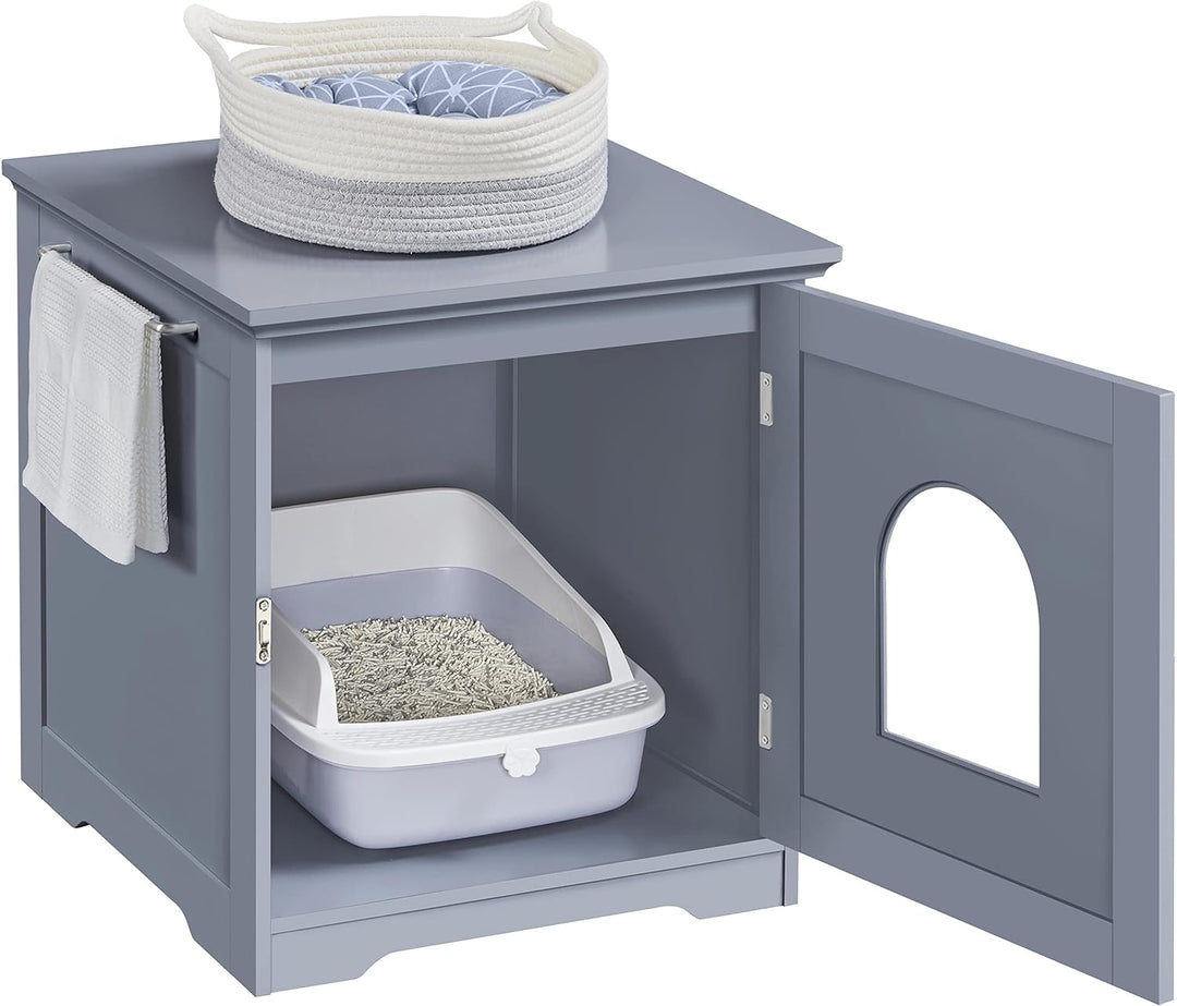 Yaheetech Katzenhaus Katzenhöhle geschlossene Katzentoilette mit Eingang & Handtuchhalterung Katzenk