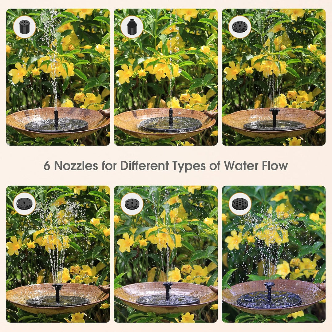 AISITIN Vogeltränke mit 2.5W Solar Springbrunnen, Futterplatz, Garten/Balkon Dekoration, Vogelbecken