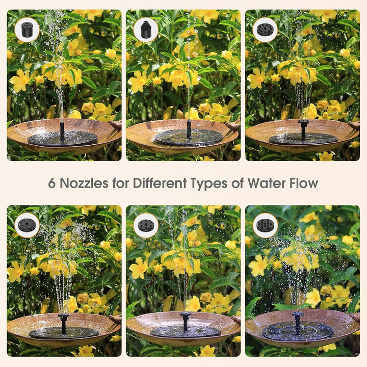 AISITIN Vogeltränke mit 2.5W Solar Springbrunnen, Futterplatz, Garten/Balkon Dekoration, Vogelbecken