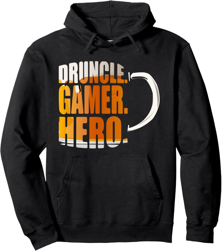 Druncle Gamer Zocker Hero Bier Säufer Onkel Pullover Hoodie