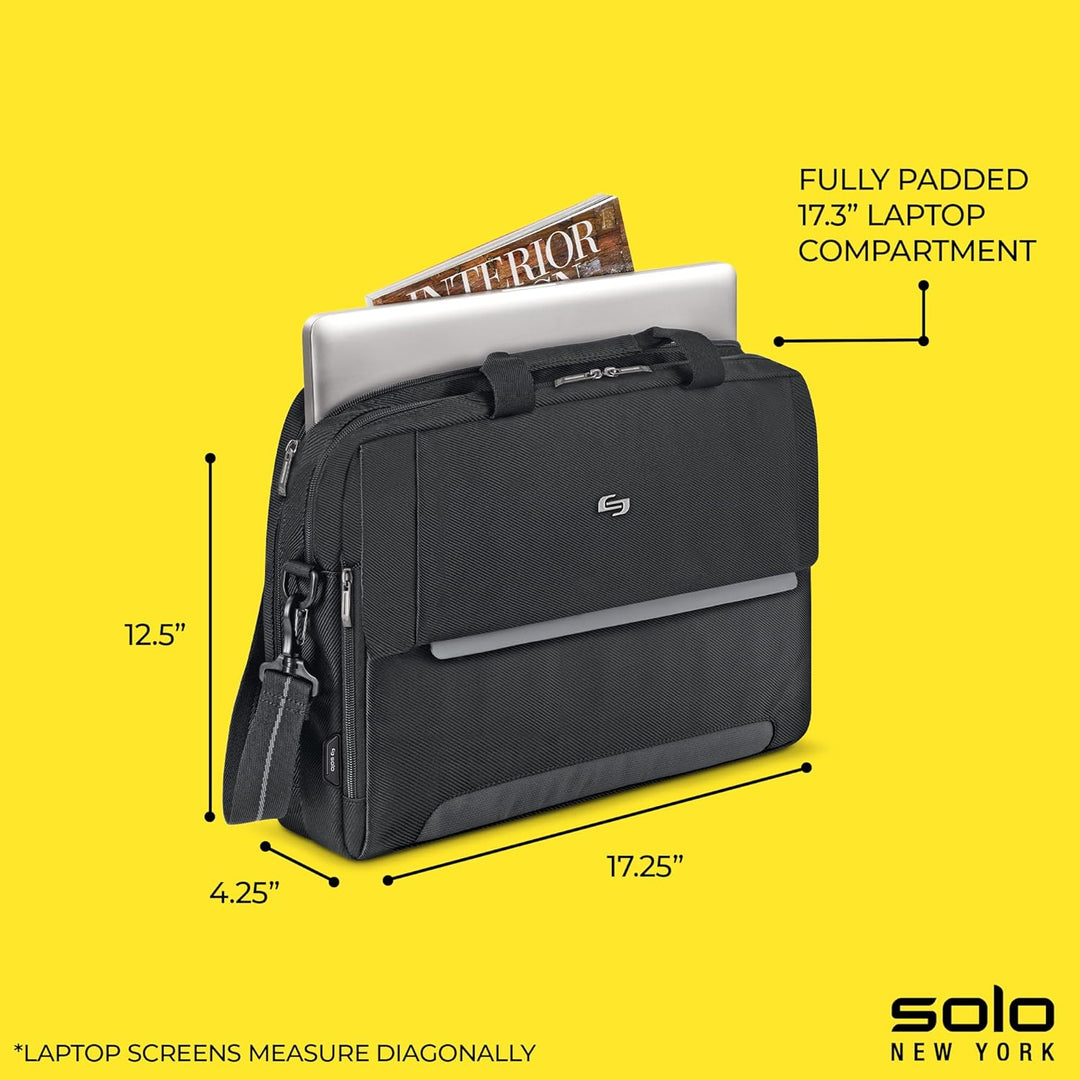 Solo Chrysler 17,3 Zoll Laptop Aktentasche, Schwarz, Einheitsgrösse, Lvl330-4, Schwarz