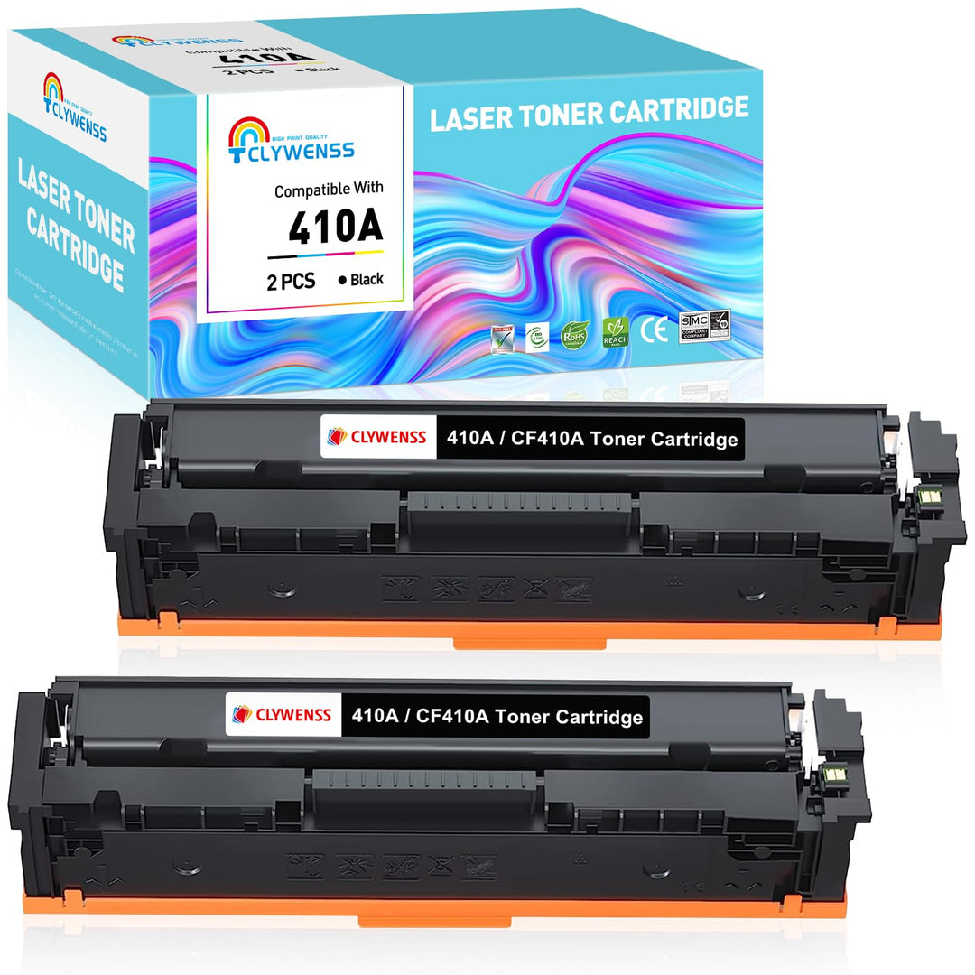 Clywenss 410A Schwarz Toner Kompatibel mit HP CF410A CF410X 410X Tonerkartuschen für Color Laserjet
