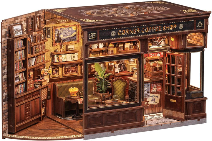 CUTEBEE Book Nook Kit - DIY Miniatur Haus Puppenhaus Booknook 3D Holzpuzzle Bibliothek mit Staubschu