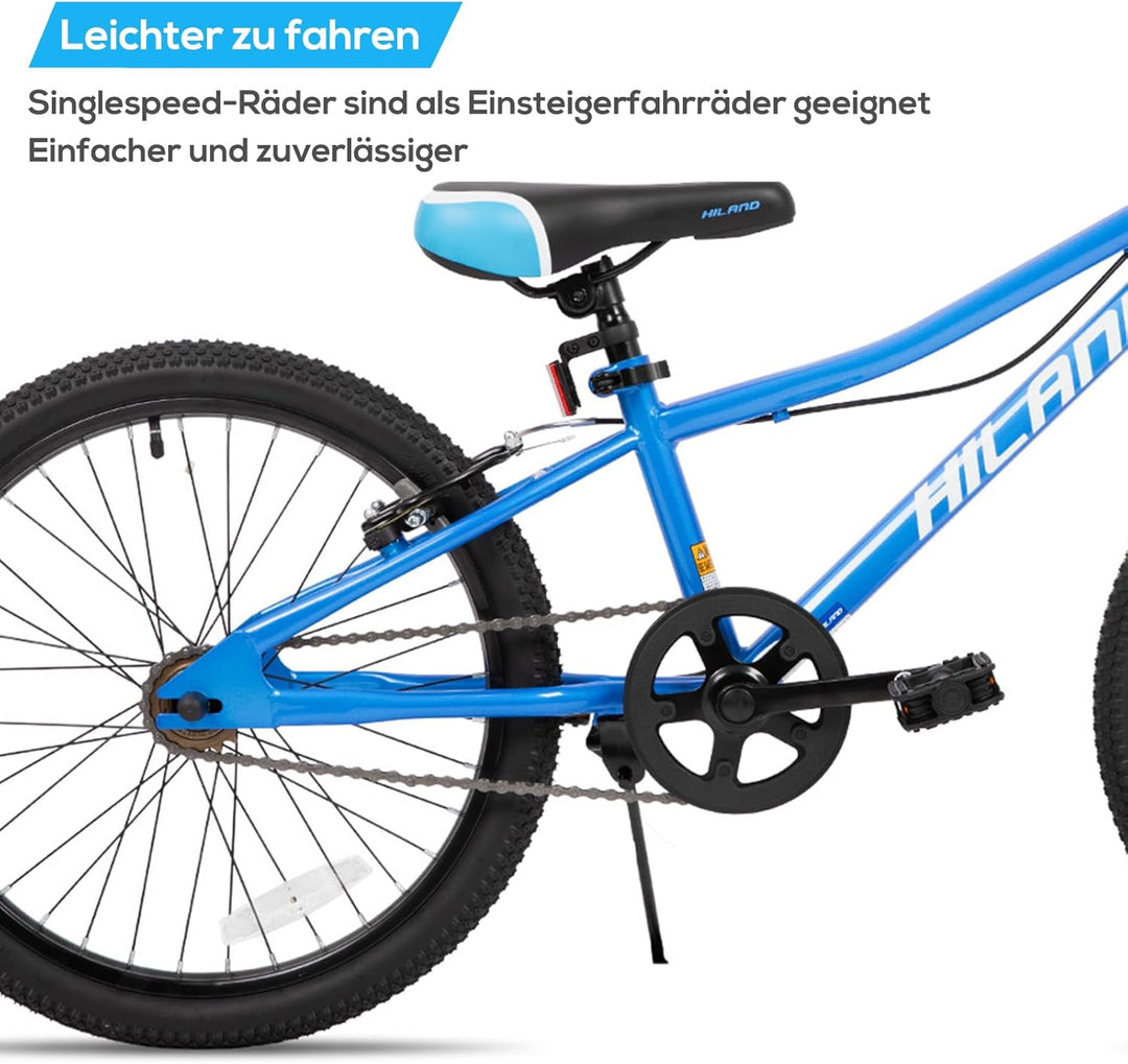 Hiland Climber 20/24 Zoll Kinderfahrrad Kinder MTB Mountainbike Jugend Mädchen mit Federgabel Shiman