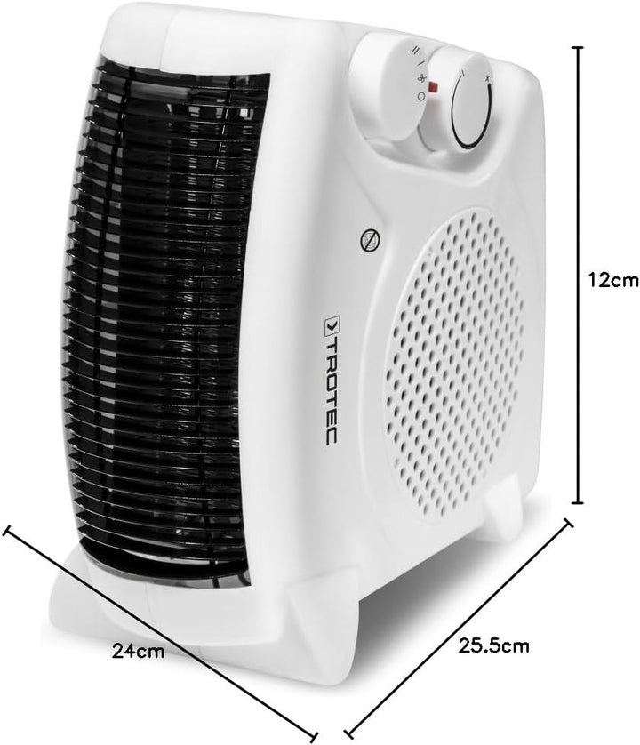 TROTEC Heizlüfter energiesparend TFH 19 E - Heizleistung 1000 W / 2000 W – elektrische Heizung, mit