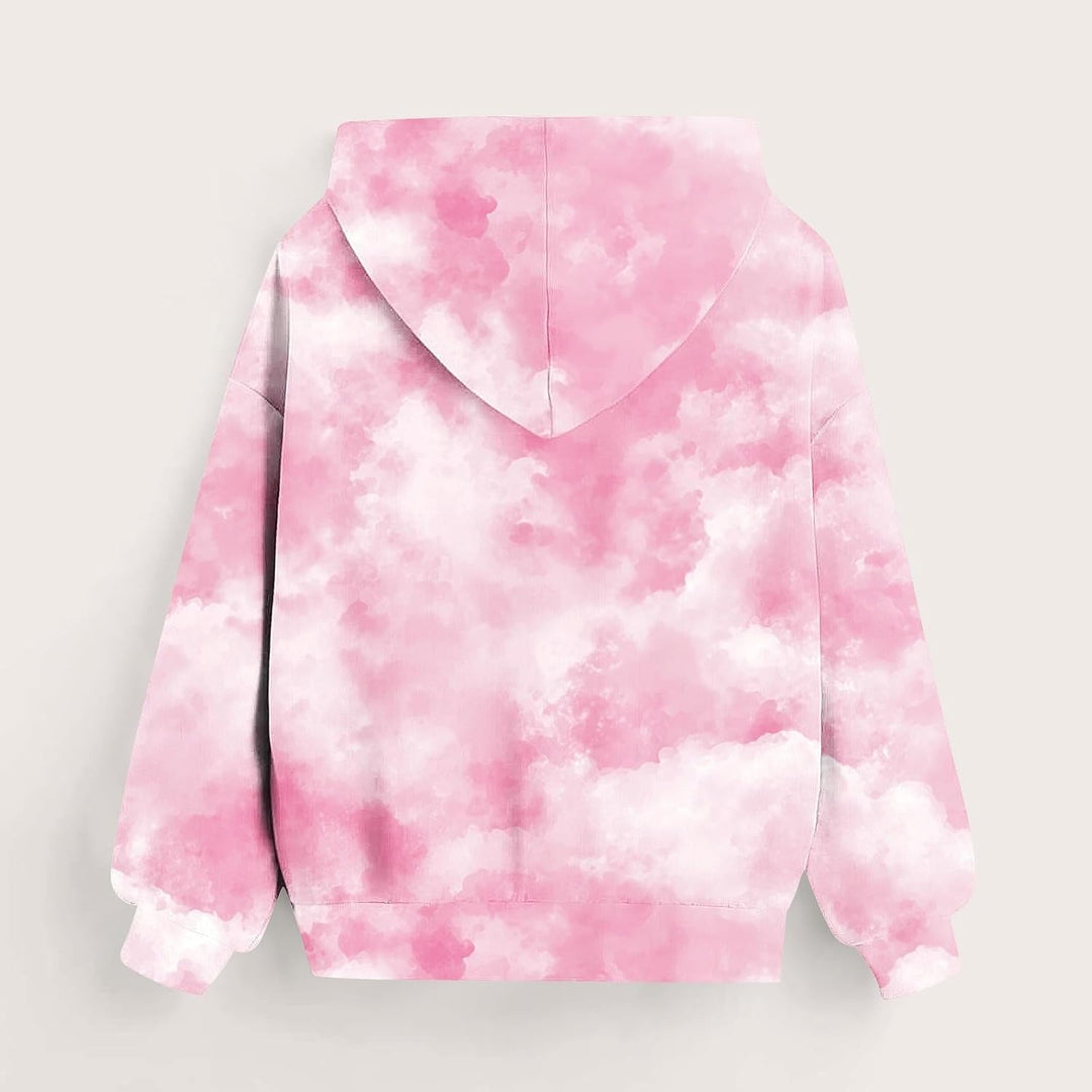 NZYIHAO Mädchen Hoodie Batik Kinder Pullover Freizeit Mode Sweatshirt mit Kapuze Herbst Winter Langa