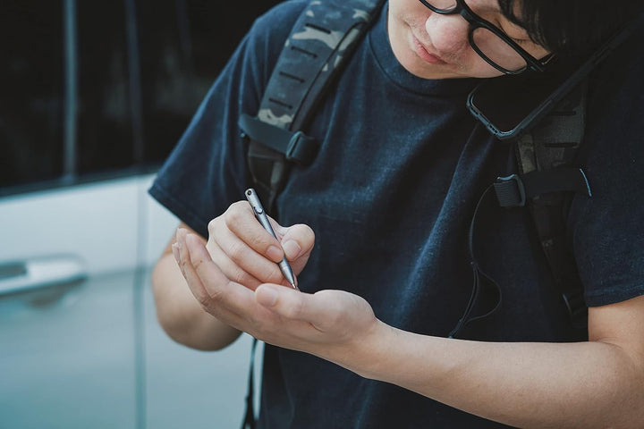 KeyUnity KP00 EDC Kugelschreiber Bolt Action Titan, Hochwertig Stift mit Minen, Taschenkugelschreibe