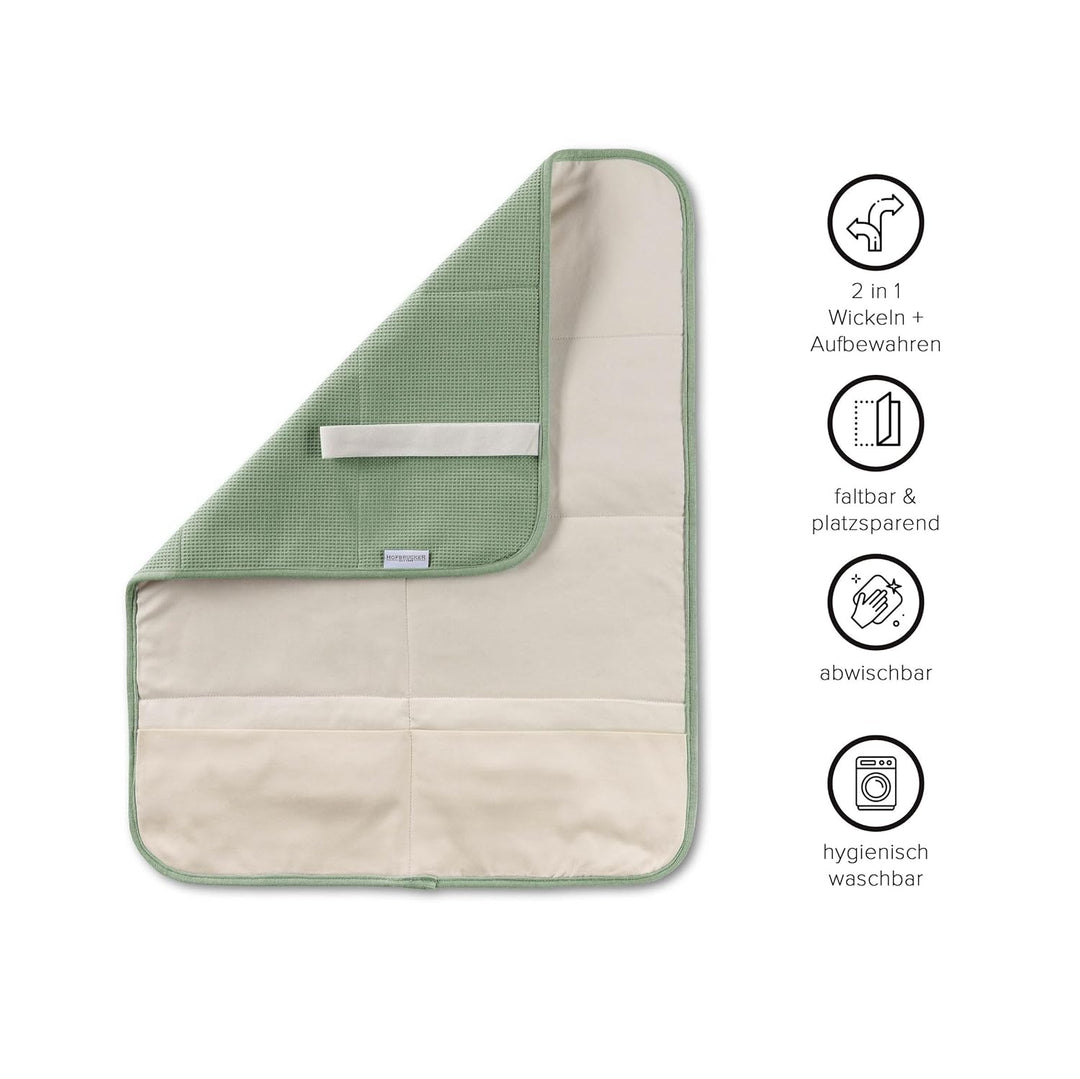 Hofbrucker® Windeltasche, Wickeltasche mit Wickelunterlage für unterwegs, faltbare Wickelclutch mit