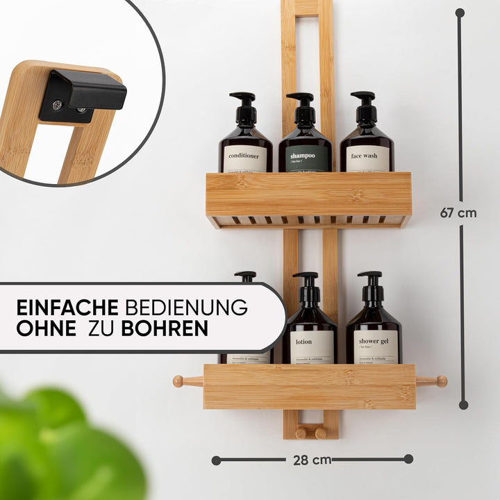 SVADA Duschablage ohne Bohren, Badezimmer, Duschregal ohne Bohren, Duschablage zum Hängen, Shower Sh
