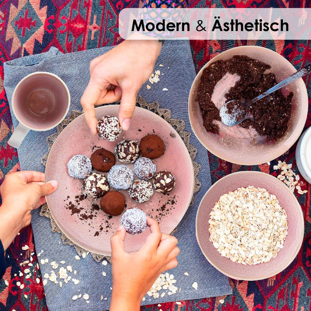 MIAMIO – 6 x 350 ml Kaffeetassen/Tassen Set aus Steingut Keramik Geschirr Set Handmade - Lumera Koll