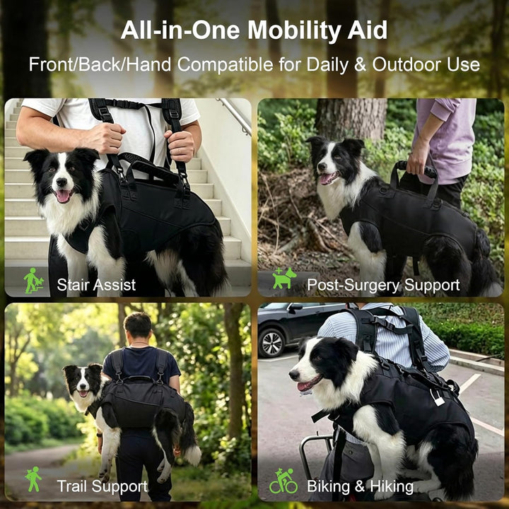 Vollkörper Tragehilfe Hund Gross, Haustiersupport Rehabilitation mit verstellbarem Polster atmungsak