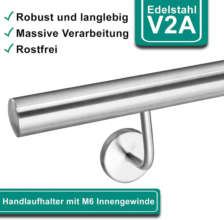 PRIOstahl Handlaufhalter Wandhalter Handlaufstütze für Handlauf - 4 x Handlaufträger an die Wand 3-l
