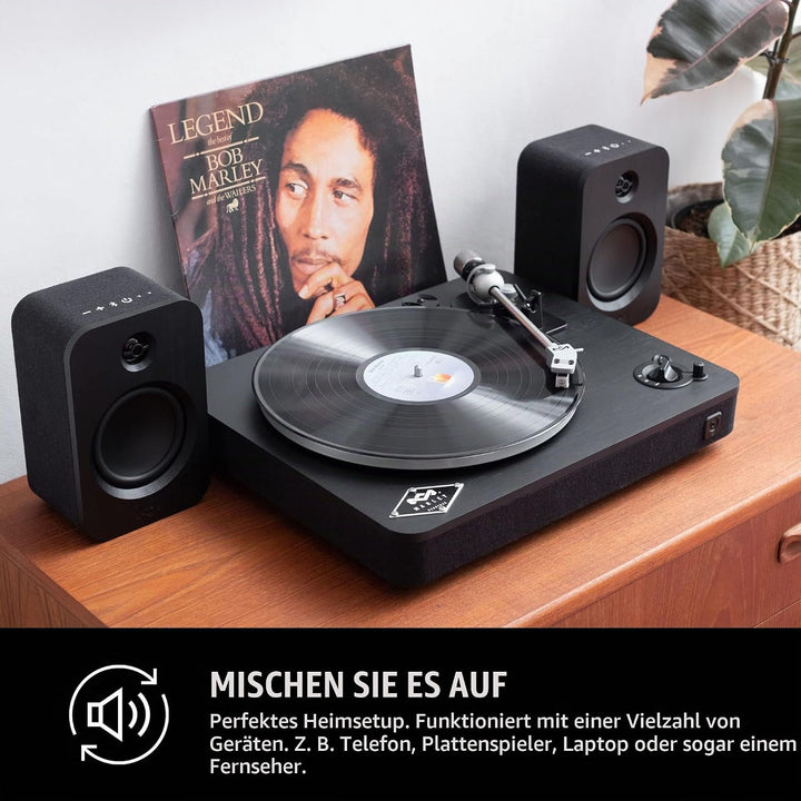 House of Marley Get Together Duo Bluetooth Lautsprecher Boxen Schwarz - Nachhaltig hergestellte Rega