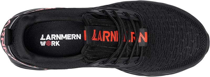LARNMERN Arbeitsschuhe Herren Sicherheitsschuhe Mode Anti Smashing Stahlkappenschuhe Atmungsaktiv Dä