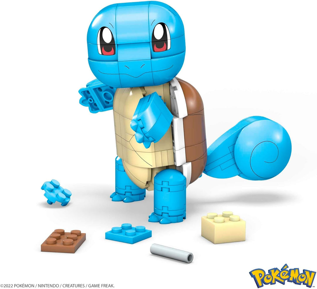 MEGA POKÉMON Bauset - bewegliche Schiggy-Figur, Pokéball und 199 kompatible Bausteine für authentisc