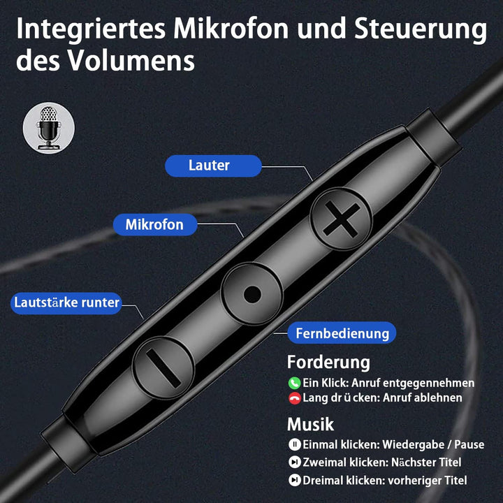 In Ear Kopfhörer kabel mit [Vier Lautsprechern], kabelgebundene High-Fidelity-Stereo-Ohrhörer mit Mi