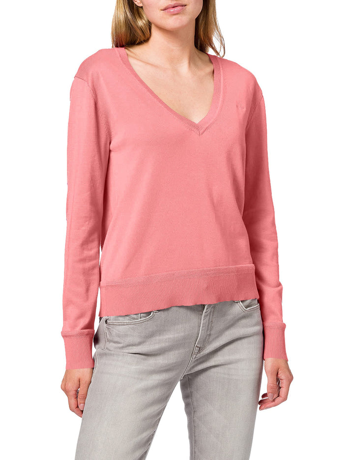 GANT Damen Light Cotton V-Neck Pullover, Blush Pink