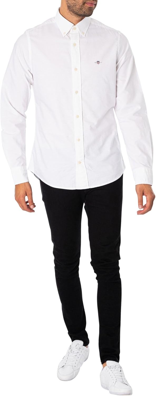 GANT Herren Slim Oxford Shirt Hemd XXL Weiss, XXL Weiß