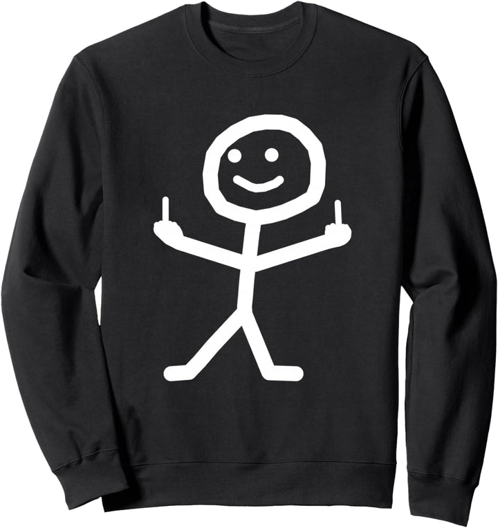 Lustiges Strichmännchen mit Mittelfinger Geschenk Sweatshirt