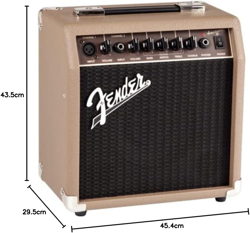 Fender Acoustasonic 15 – 15W Combo Akustik-Amp – Geeignet für akustische Gitarre 15W Single, 15W Sin