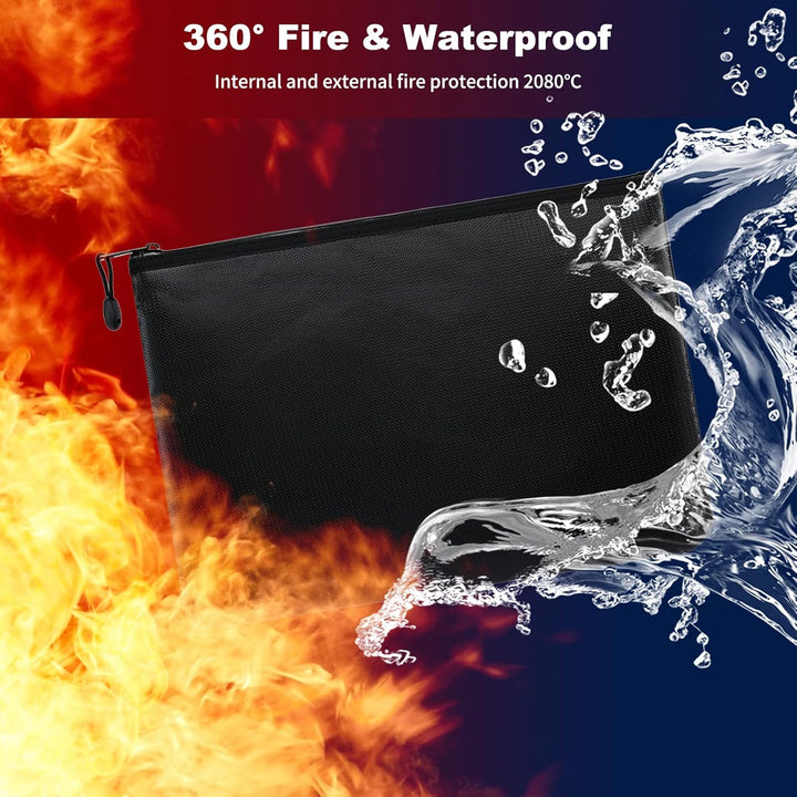 3 Stück Feuerfeste Tasche, Feuerfeste Geldtasche(13.5x9.4, 10.6x6.6, 8.7x5.1 zoll), Dokumententasche