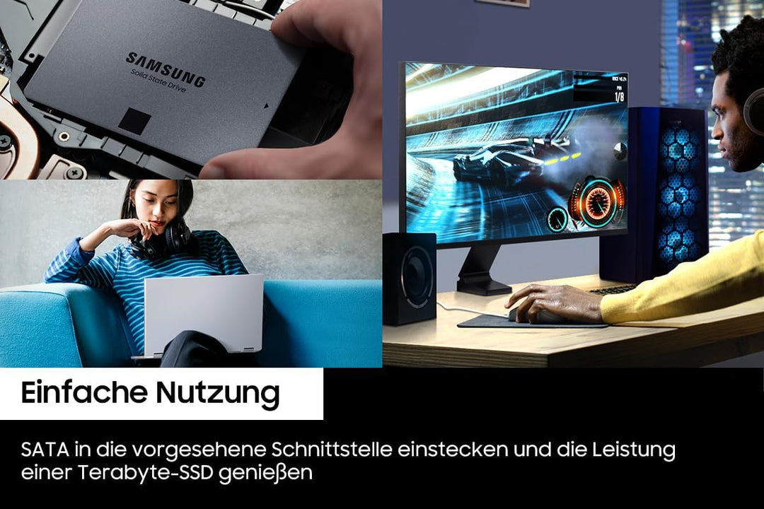 Samsung 870 QVO SATA III 2,5 Zoll SSD, 2 TB, 560 MB/s Lesen, 530 MB/s Schreiben, Interne SSD, schnel