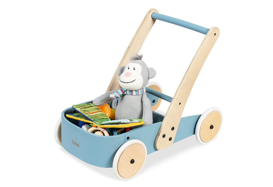 Lauflernwagen Fiete von Pinolino, mit durchdachtem Bremssystem, standfest, blau blau 1 Stück (1er Pa