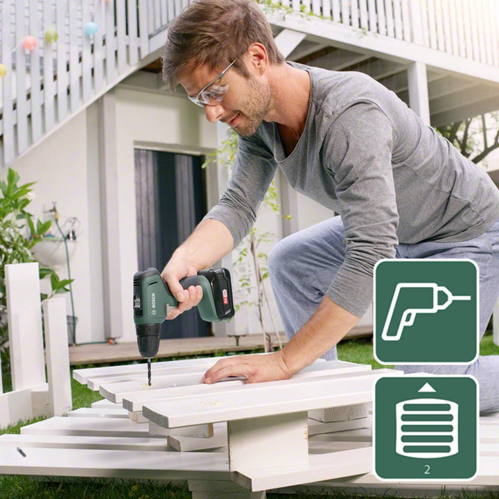 Bosch Home and Garden Bosch Akkuschrauber UniversalDrill 18 (2 Akkus, 18 Volt System, im Koffer) Set