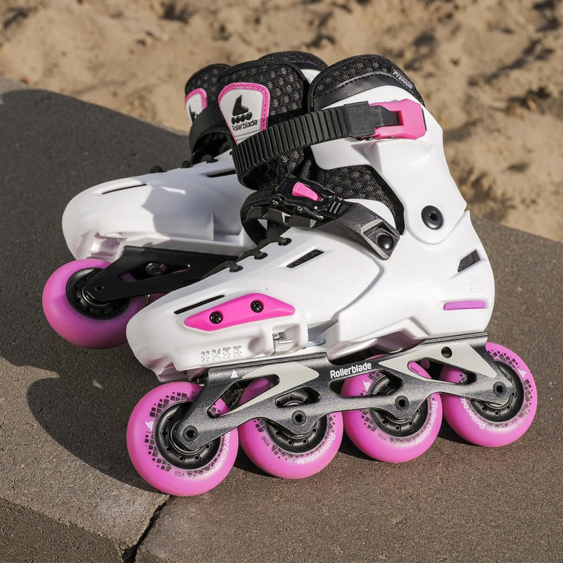 Rollerblade Mädchen Apex Inlineskate 235 White/Pink, 235 White/Pink